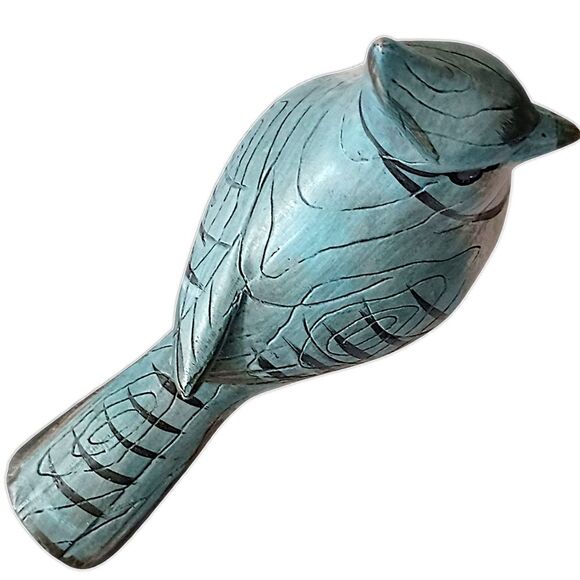 Carved Blue Jay Bird Figure Resin Hadpainted Diorama Shadowbox Cottage Garden. - Picture 6 of 16